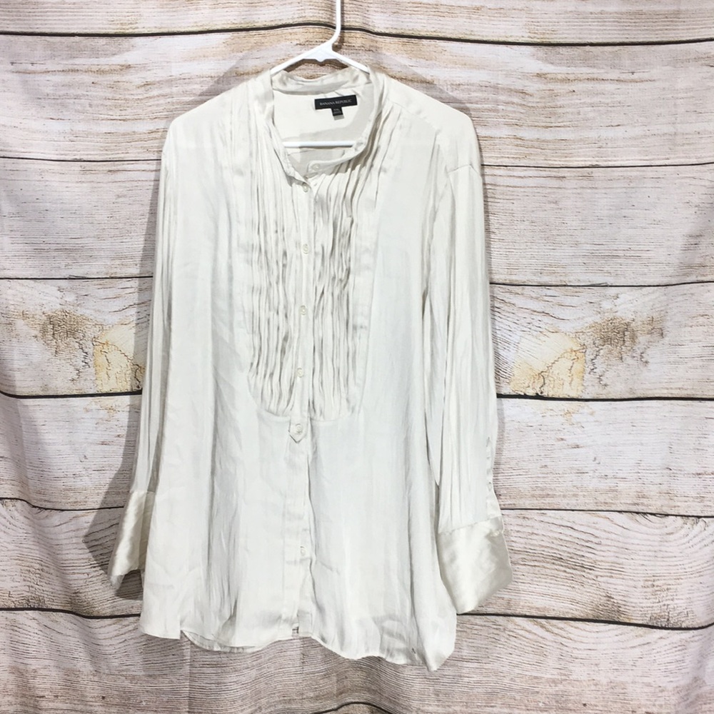 Banana Republic tan silken shirt XXL polyester